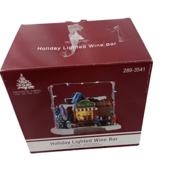 Enchanted Forest Holiday Lighted Wine Bar Decor New - Picture 4 of 5